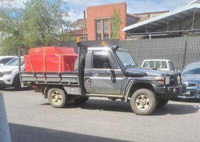 Black pickup truck parked